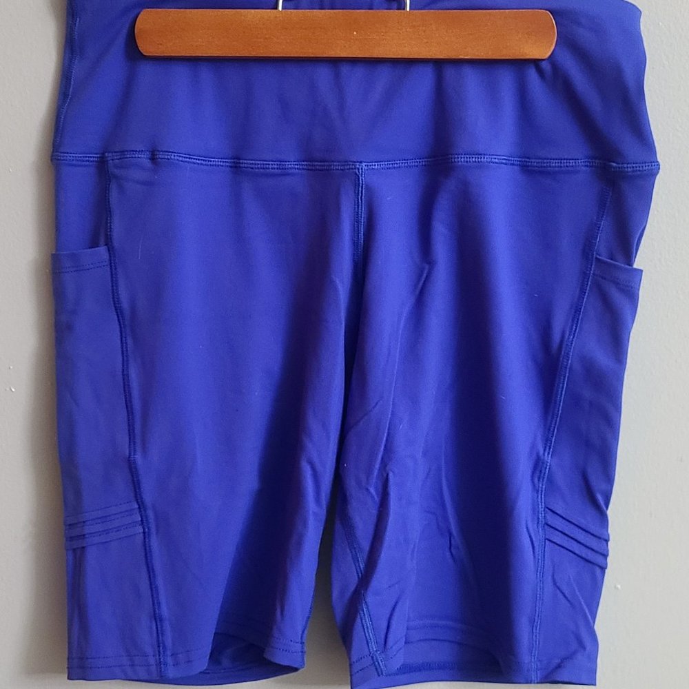 Royal Blue Biker Shorts W/ Pockets | Size L
